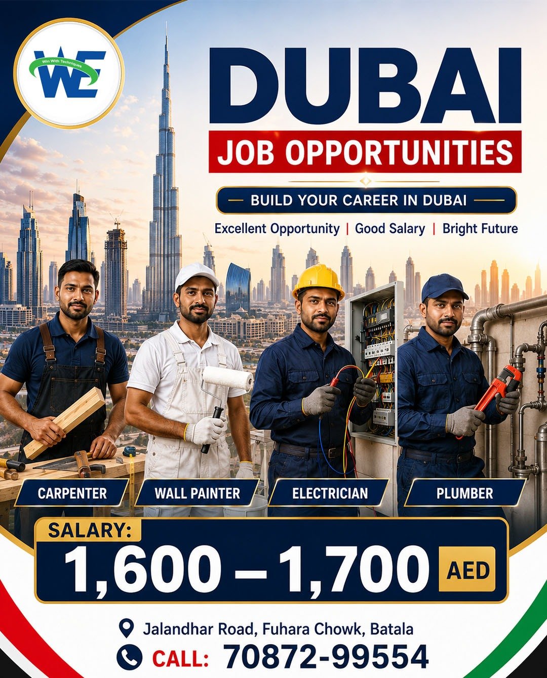 SKILLED WORKER (Carpenter, Wall Painter, Electrician, Plumber)